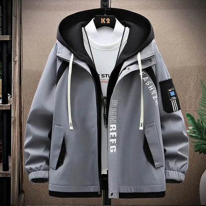 Buy Center Men's Hooded Casual Jacket - Korean Style, Lightweight Design - Buy Center UK