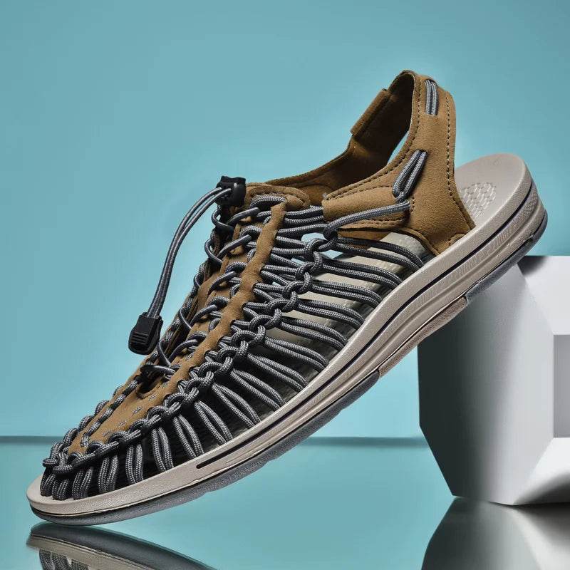 Buy Center Men's Genuine Leather Sandals - Casual Beach Shoes - Buy Center UK