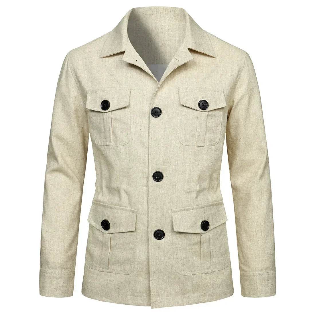 Buy Center Men's Casual Splice Jacket - Turn Down Collar, Slim Fit - Buy Center UK