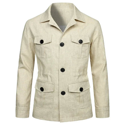 Buy Center Men's Casual Splice Jacket - Turn Down Collar, Slim Fit - Buy Center UK