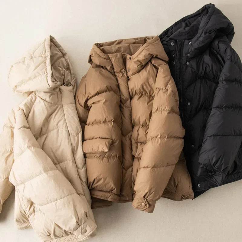 Buy Center Women's Oversize Duck Down Coat - Warm Hooded Jacket - Buy Center UK