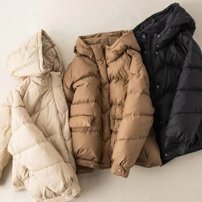 Buy Center Women's Oversize Duck Down Coat - Warm Hooded Jacket - Buy Center UK