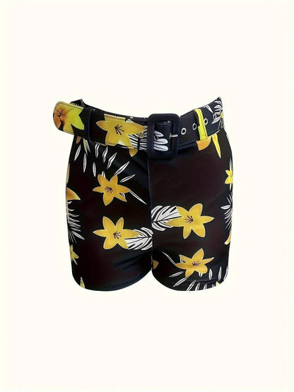 Buy Center Women's V-neck Camisole & Plant Print Shorts Set - Buy Center UK