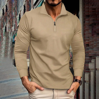 Buy Center Men's Turtleneck Pullover - Trendy Twill Jacquard Style - Buy Center UK
