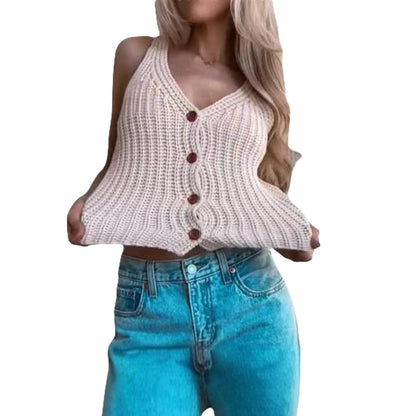 Women’s Autumn Sweater Vest - Sleeveless V Neck Knitwear for All - Buy Center UK