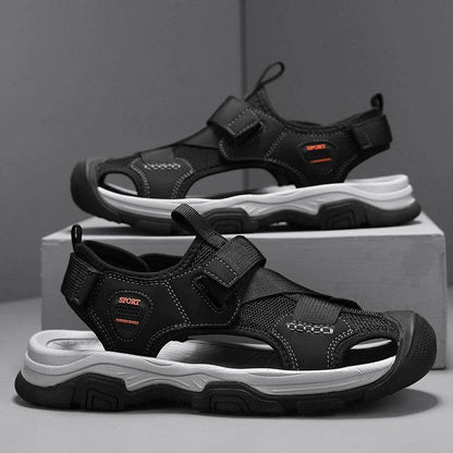 Buy Center Men's Leather Sandals - Casual Outdoor Beach Shoes - Buy Center UK