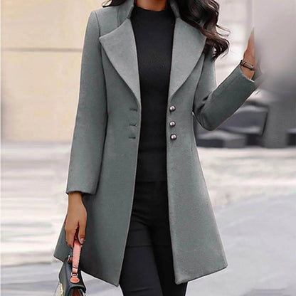 Buy Center Women's Lapel Trench Coat - Elegant Winter Fleece Jacket - Buy Center UK
