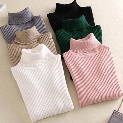 Buy Center Women’s Knit Turtleneck Sweater - Cozy Autumn Winter Jumper - Buy Center UK