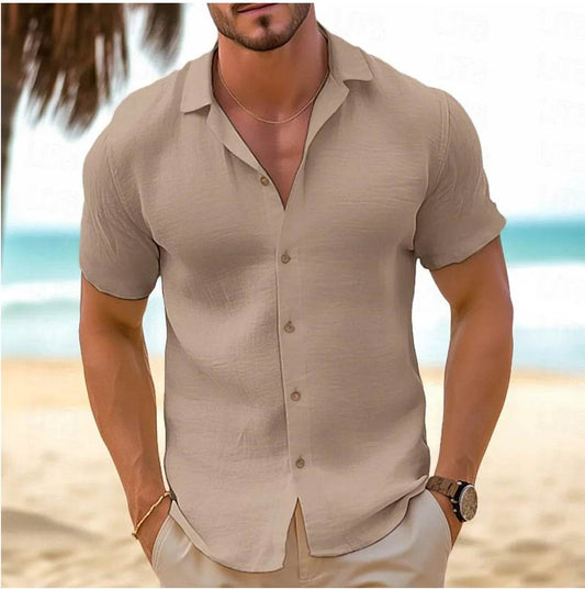 Buy Center Men's Button Up Short Sleeve Shirt - Casual Summer Style - Buy Center UK