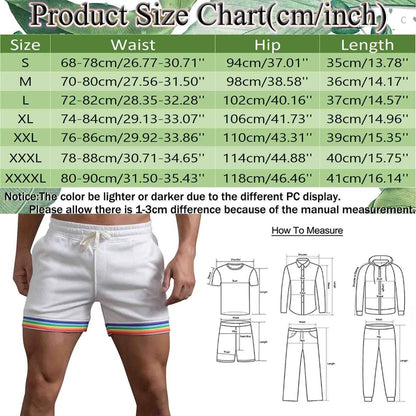 Buy Center Men's Summer Polyester Shorts - Rainbow Colors & Pockets - Buy Center UK