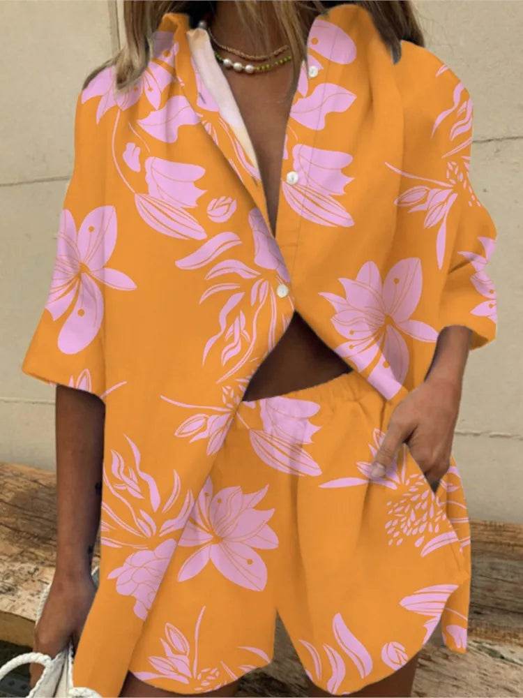 Buy Center Two Piece Women's Summer Set - Stylish Print, Loose Fit - Buy Center UK