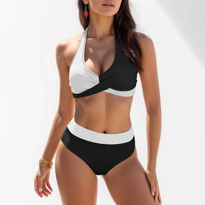 Buy Center Sexy Deep V-Neck Two-Piece Leopard Print Bikini - Buy Center UK