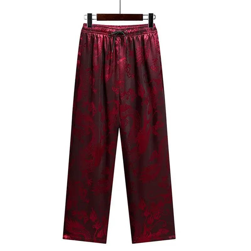 Buy Center Casual Ice Silk Tang Suit - Plus Size, Loose Fit for Men - Buy Center UK