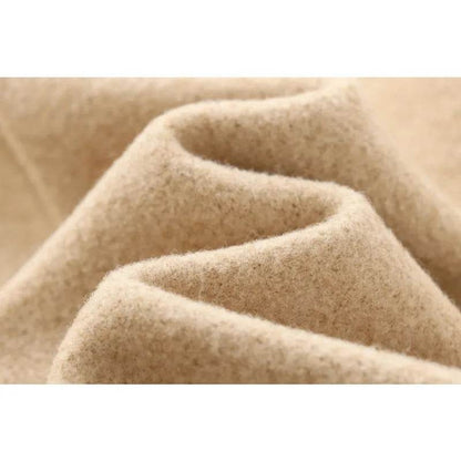 TRAFZR Vintage Khaki Long Wool Coat - Elegant Autumn Outerwear - Buy Center UK