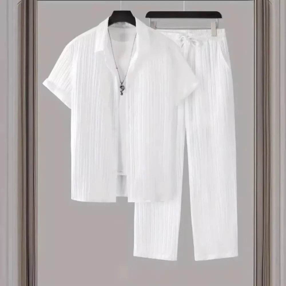 Buy Center 2024 Striped Short Sleeve Shirt - Trendy Button-Up Style - Buy Center UK