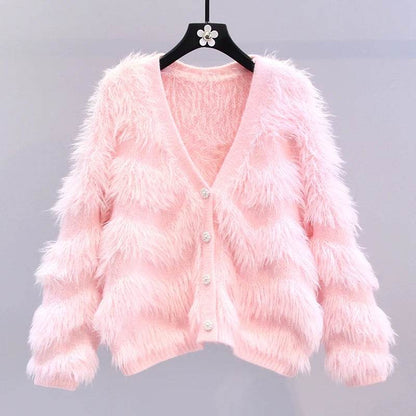 ABRIN Women’s Cashmere Cardigan – Elegant Tassels, Button Up Design - Buy Center UK