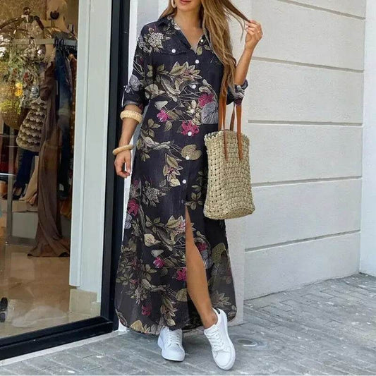 Buy Center Women's Commuter Long Dress - Loose, Casual, Stylish Print - Buy Center UK