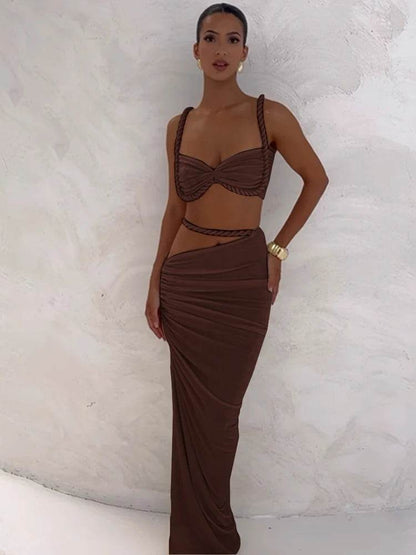 Weird Puss Square Collar 2 Piece Set - Chic Summer Bra & Skirt - Buy Center UK