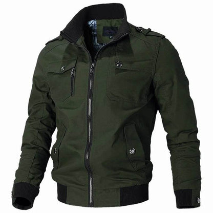 Buy Center Men's Slim Military Bomber Jacket - Casual Fashion Essential - Buy Center UK
