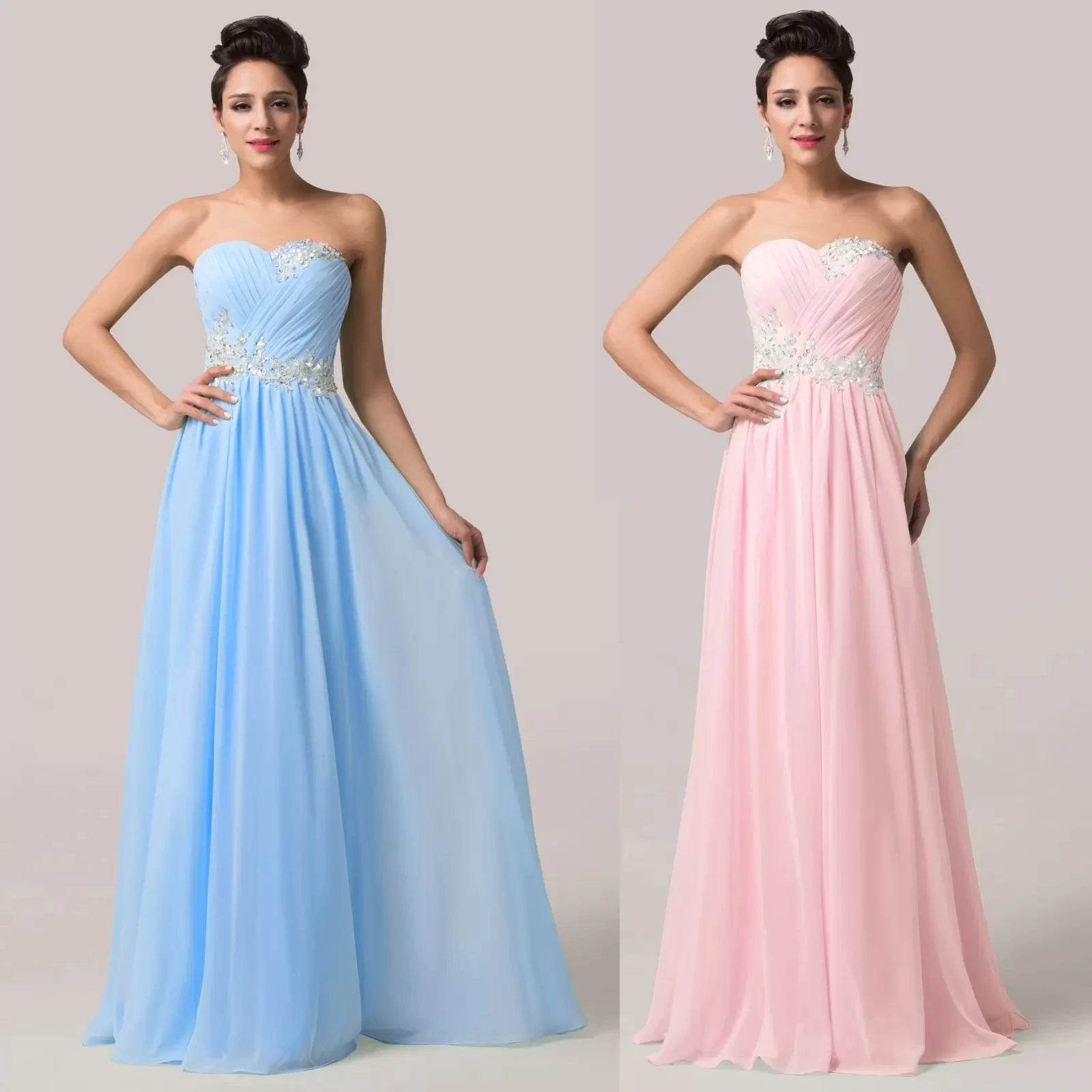Elegant A-Line Chiffon Bridesmaid Dress - Beading & Appliques - Buy Center UK