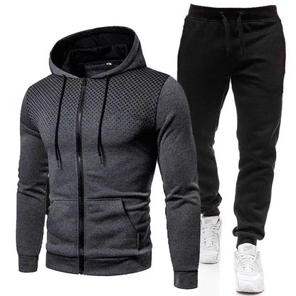 Buy Center Fashion Print Tracksuit for Men - Stylish Zipper Hoodie Set - Buy Center UK