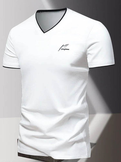 Buy Center Men's V-Neck Cotton T-Shirt - Stylish, Breathable Summer Wear - Buy Center UK