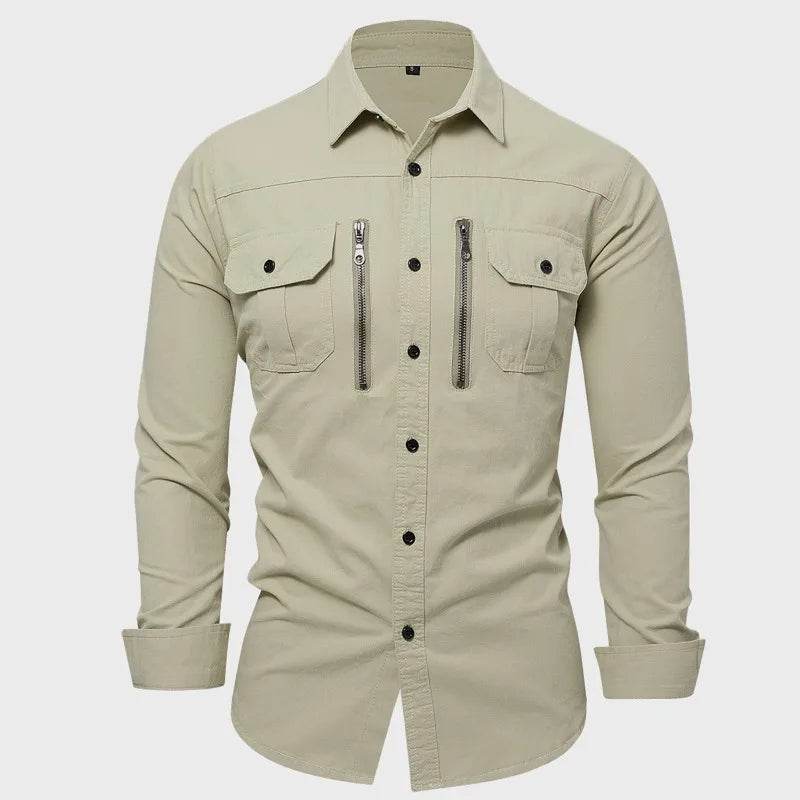 Buy Center Men's Outdoor Cargo Shirts - 100% Cotton, Multi Pocket - Buy Center UK