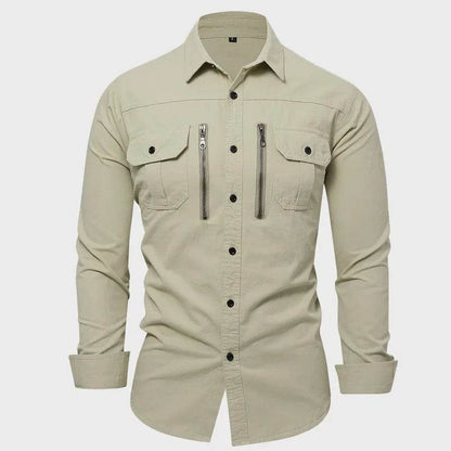Buy Center Men's Outdoor Cargo Shirts - 100% Cotton, Multi Pocket - Buy Center UK