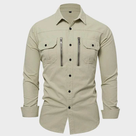 Buy Center Men's Outdoor Cargo Shirts - 100% Cotton, Multi Pocket - Buy Center UK