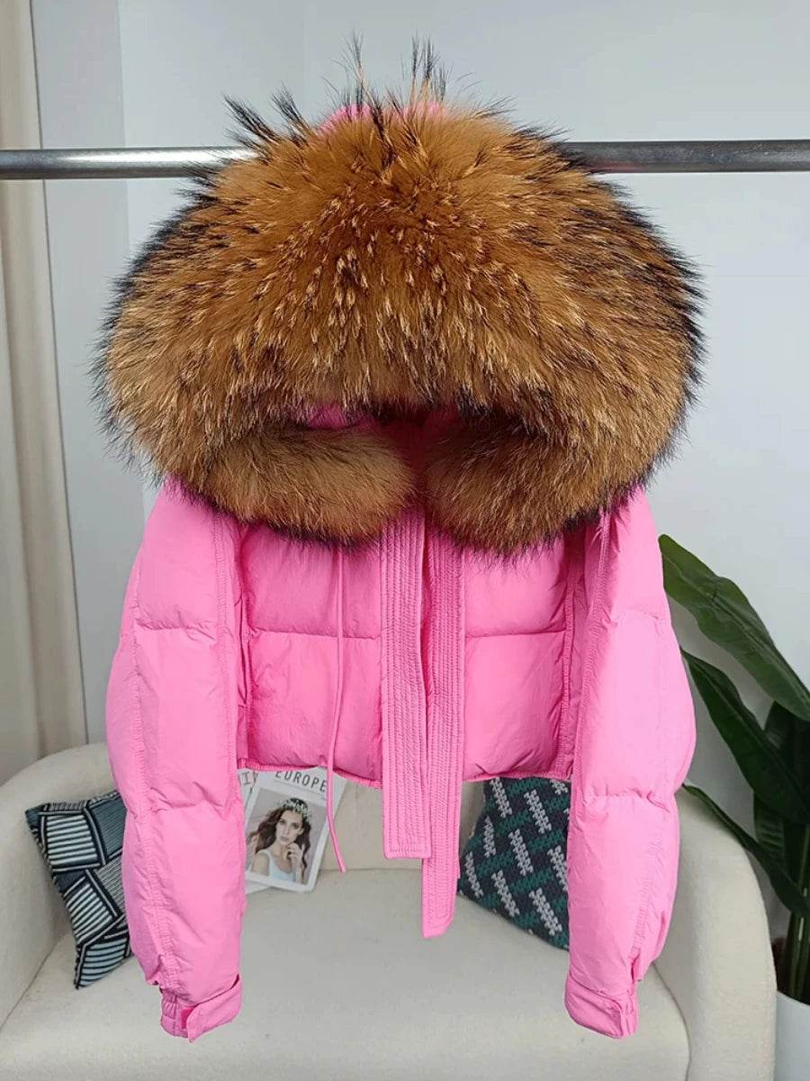 Buy Center Winter Women Jacket - Detachable Fur Collar & Duck Down - Buy Center UK