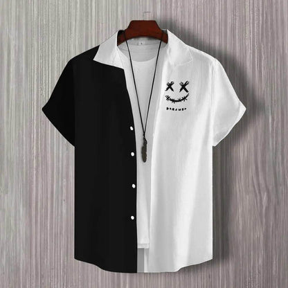 Buy Center 3D Patchwork Print Short Sleeve Shirt - Oversized Hawaiian Style - Buy Center UK