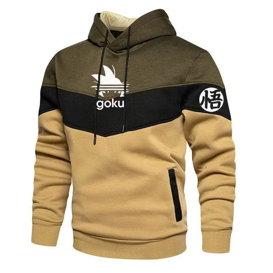 Anime Son Goku Fleece Sweatshirt - Cozy Men’s Hooded Pullover - Buy Center UK