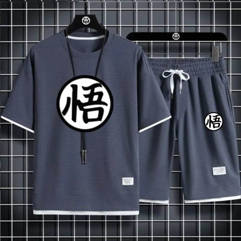 2024 Summer Men's Anime Tracksuit - Goku T-Shirt & Shorts Set - Buy Center UK
