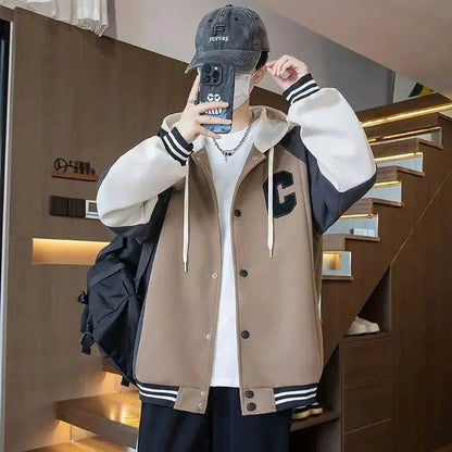 Buy Center Trendy Letter Print Hooded Jacket - Loose Fit Cardigan - Buy Center UK