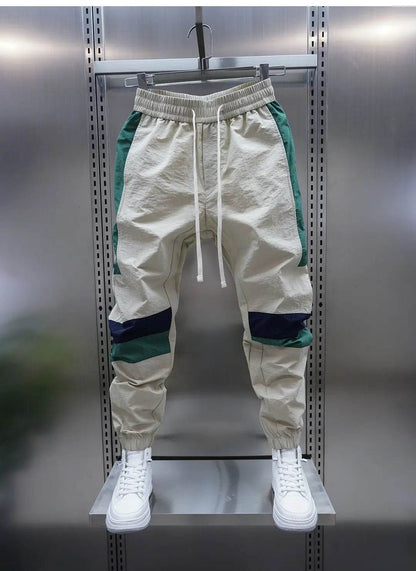 Buy Center Men's Patchwork Jogger Pants - Slim Fit, Elastic Waist - Buy Center UK
