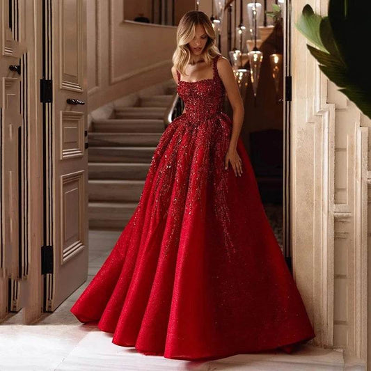 Luxury A-Line Red Prom Dress - Backless Sweetheart with Side Split - Buy Center UK