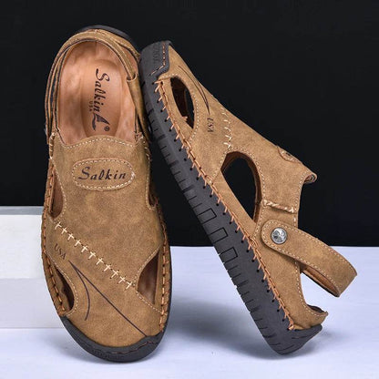 Buy Center Men’s Handmade Summer Sandals - Breathable Leather, Casual Style - Buy Center UK