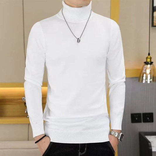 Buy Center Men's Black and White Turtleneck Sweater - Stylish Knit - Buy Center UK