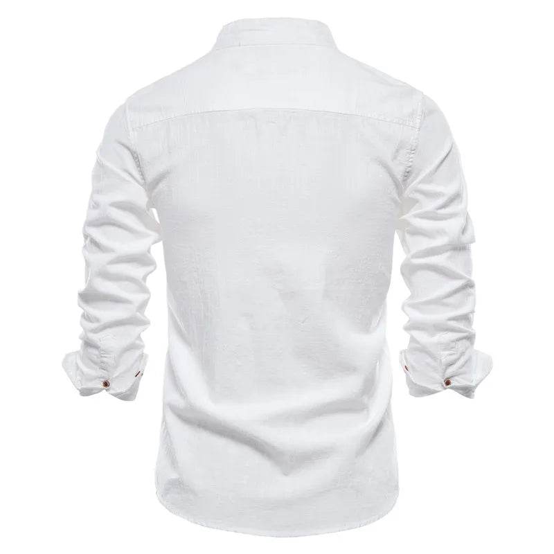 Buy Center Men’s 100% Cotton Solid Color Shirt - Elegant Embroidery - Buy Center UK