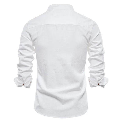 Buy Center Men’s 100% Cotton Solid Color Shirt - Elegant Embroidery - Buy Center UK