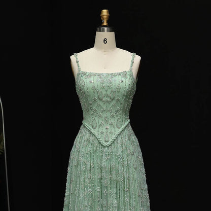 Sharon Said Elegant Sage Green Evening Dress - Spaghetti Straps 2025 - Buy Center UK