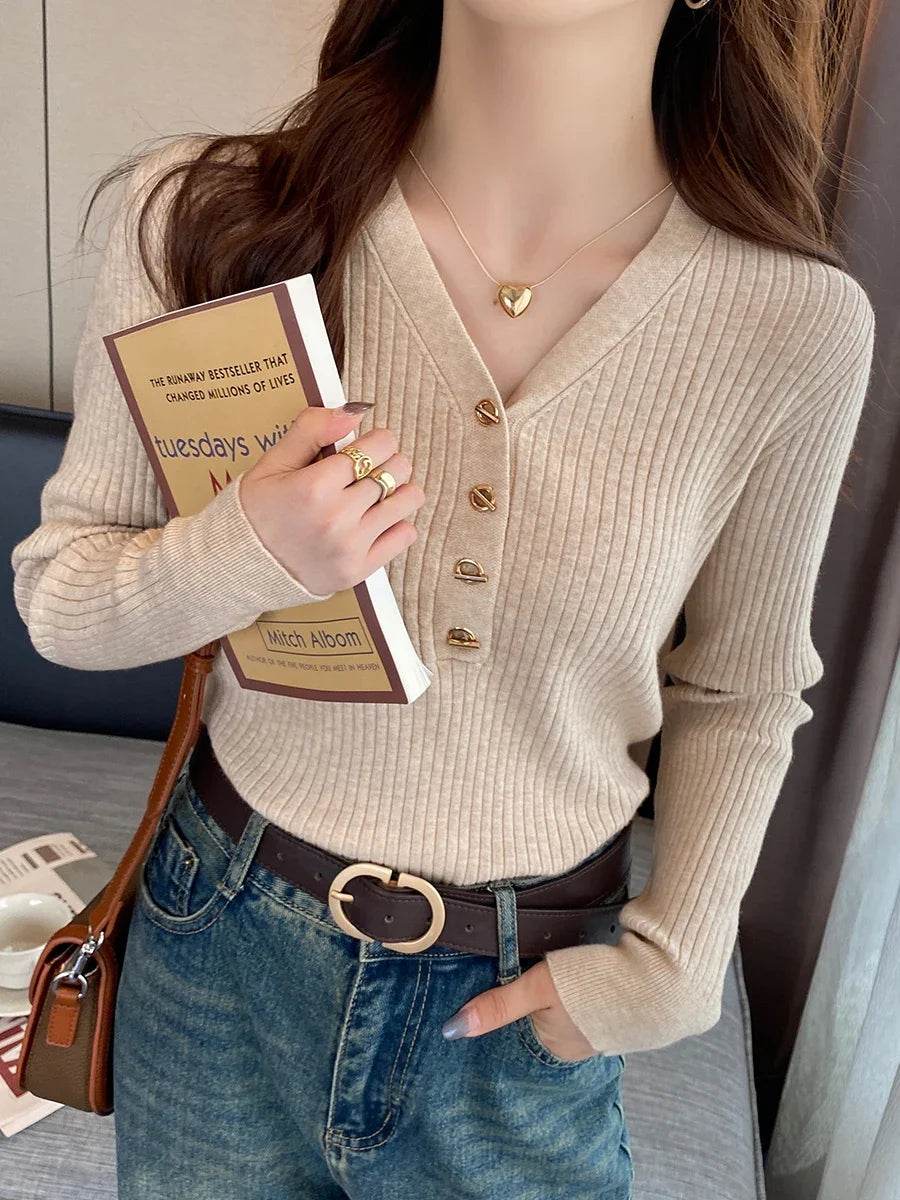 Buy Center Women’s Knitted Pullover Sweater - Casual Slim Fit Style - Buy Center UK