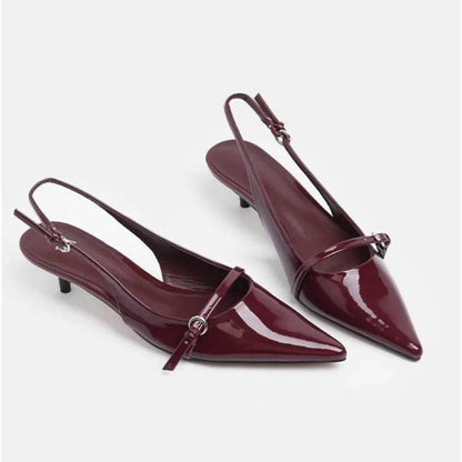 Buy Center Women's Fashion Sandals - Pointed Head, Thin Heels, Buckle - Buy Center UK