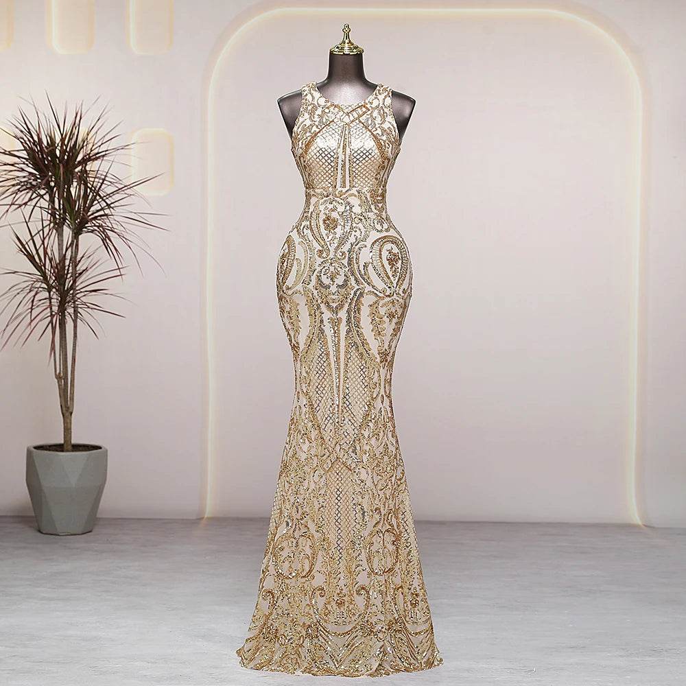 Buy Center Backless White Mermaid Dress - Elegant Sequins & Beads - Buy Center UK