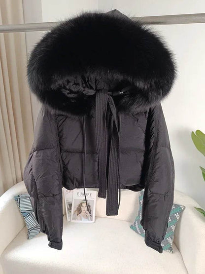 Buy Center Winter Women Jacket - Detachable Fur Collar & Duck Down - Buy Center UK