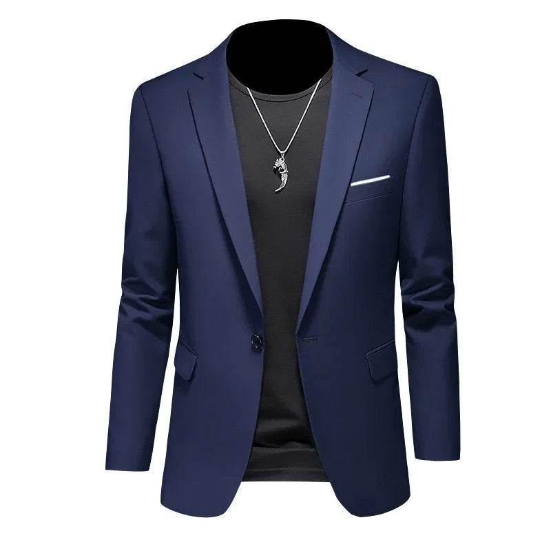Buy Center Casual Business Blazer for Men - Solid Color Elegance - Buy Center UK