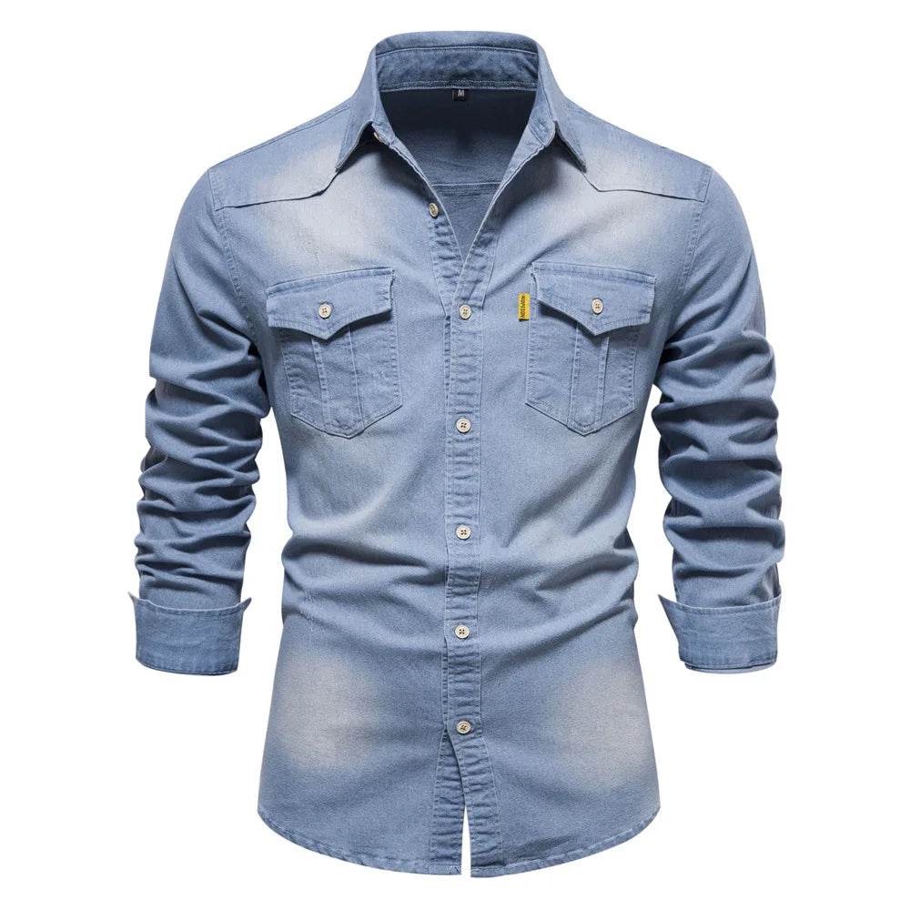 Buy Center Y2K Fashion Denim Shirt - Casual Loose Fit for Men - Buy Center UK