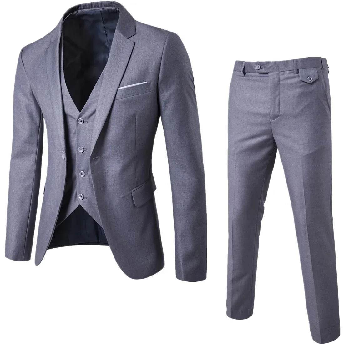 Buy Center Black Casual Suit for Men - Spring Autumn Two-Piece Set - Buy Center UK