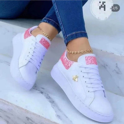 2024 Autumn Waterproof White Sneakers - Women’s Casual Lace-Up - Buy Center UK