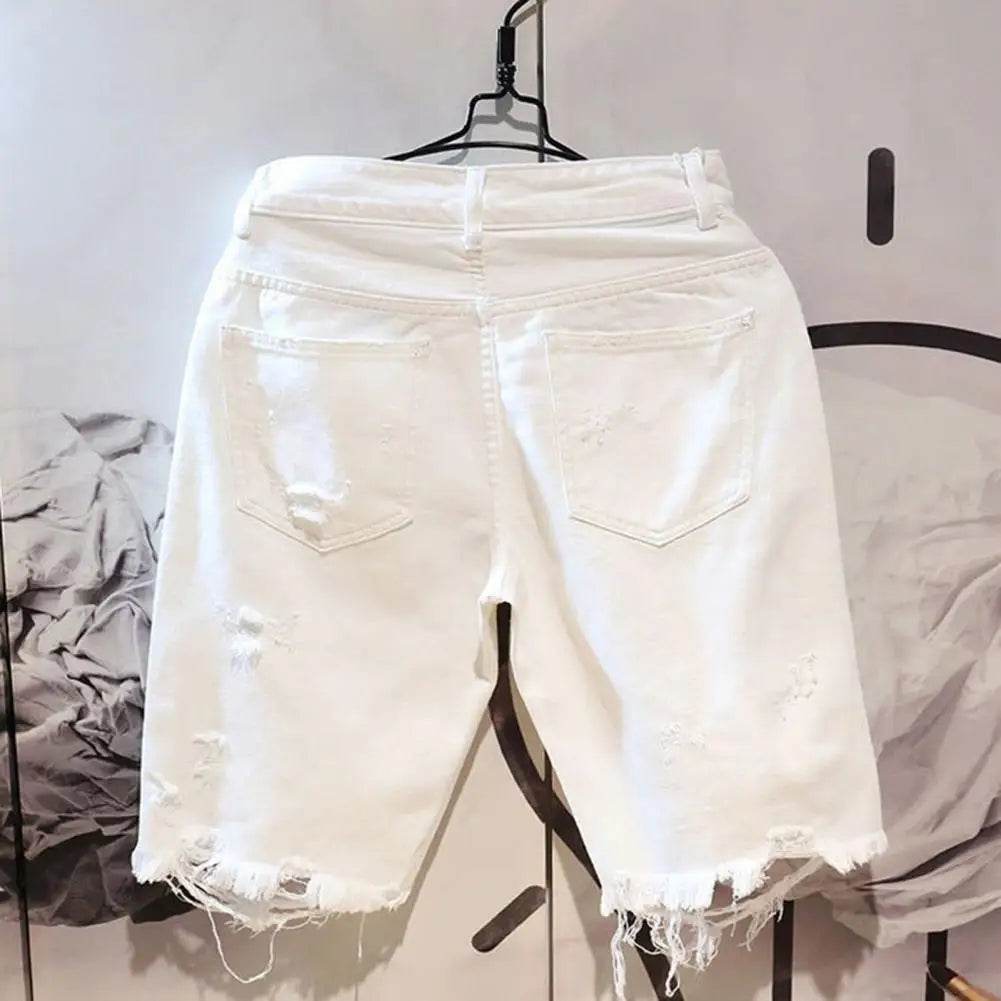 Buy Center Men's Summer Denim Shorts - Multi Pockets, Zipper Closure - Buy Center UK